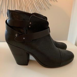 Rag & Bone Black Harrow Leather Boots/Booties